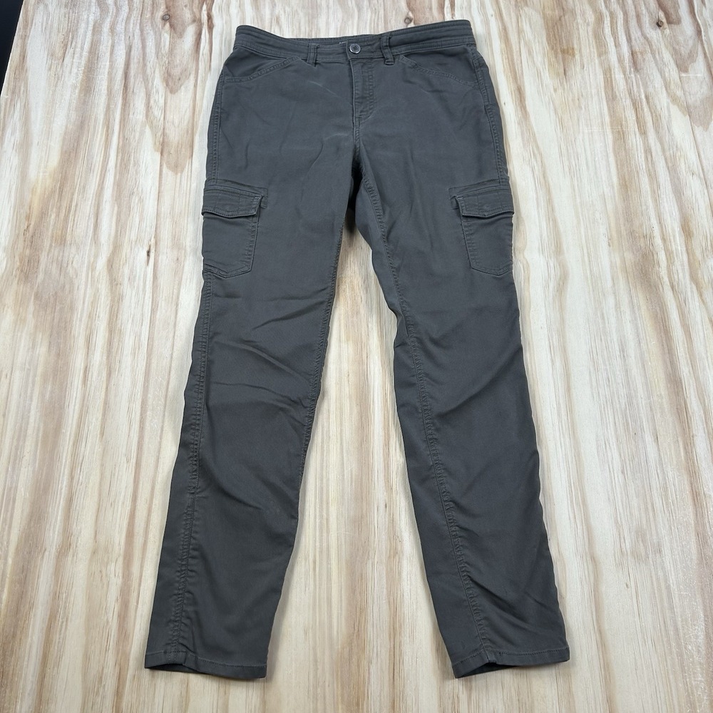 L.L.Bean Women's 10 Brown Green Stretch Cargo Pants Slim Straight Utility